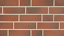  Naturbrand , rot-schwarz geflammt ⋅ Keramikfassade